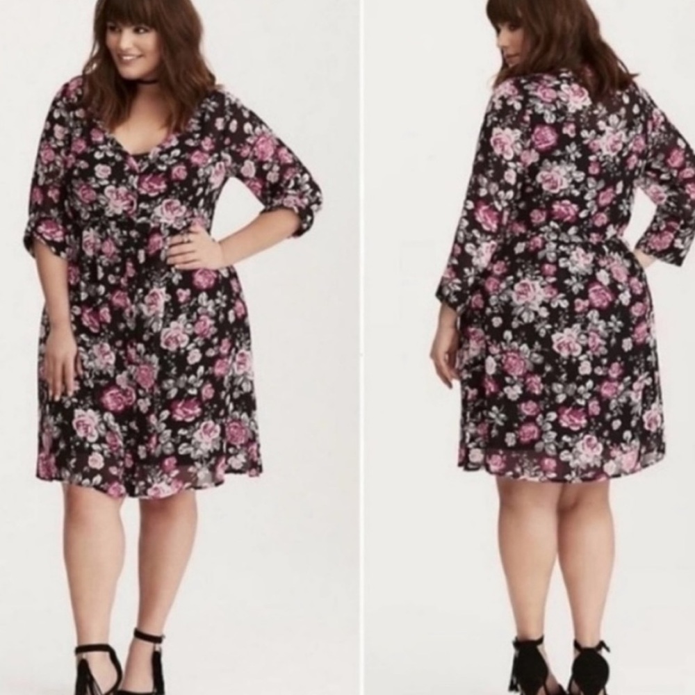 NWT Torrid Floral Chiffon Shirt Dress